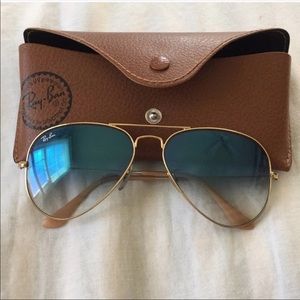 blue gradient ray ban aviators